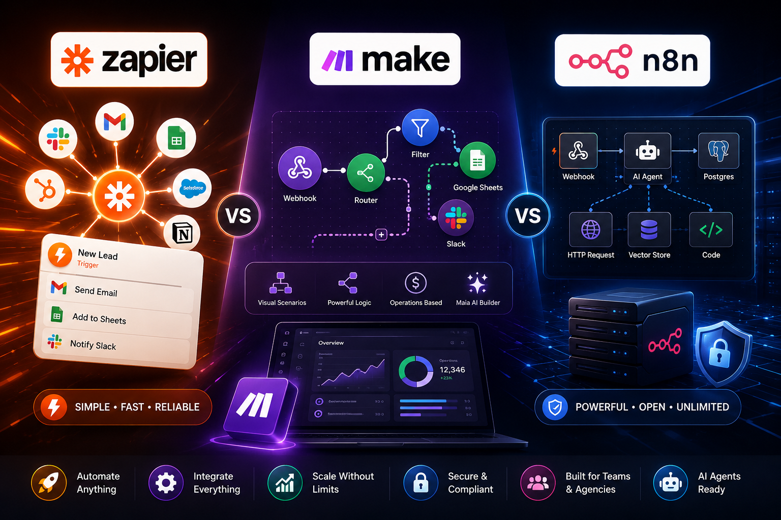zapier vs make vs n8n